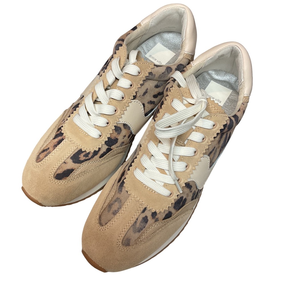 Dolce Vita Classic B.ntcd Lt Leopard Printed Suede Sneakers Shoes Size 9.5 NWB - Picture 7 of 15